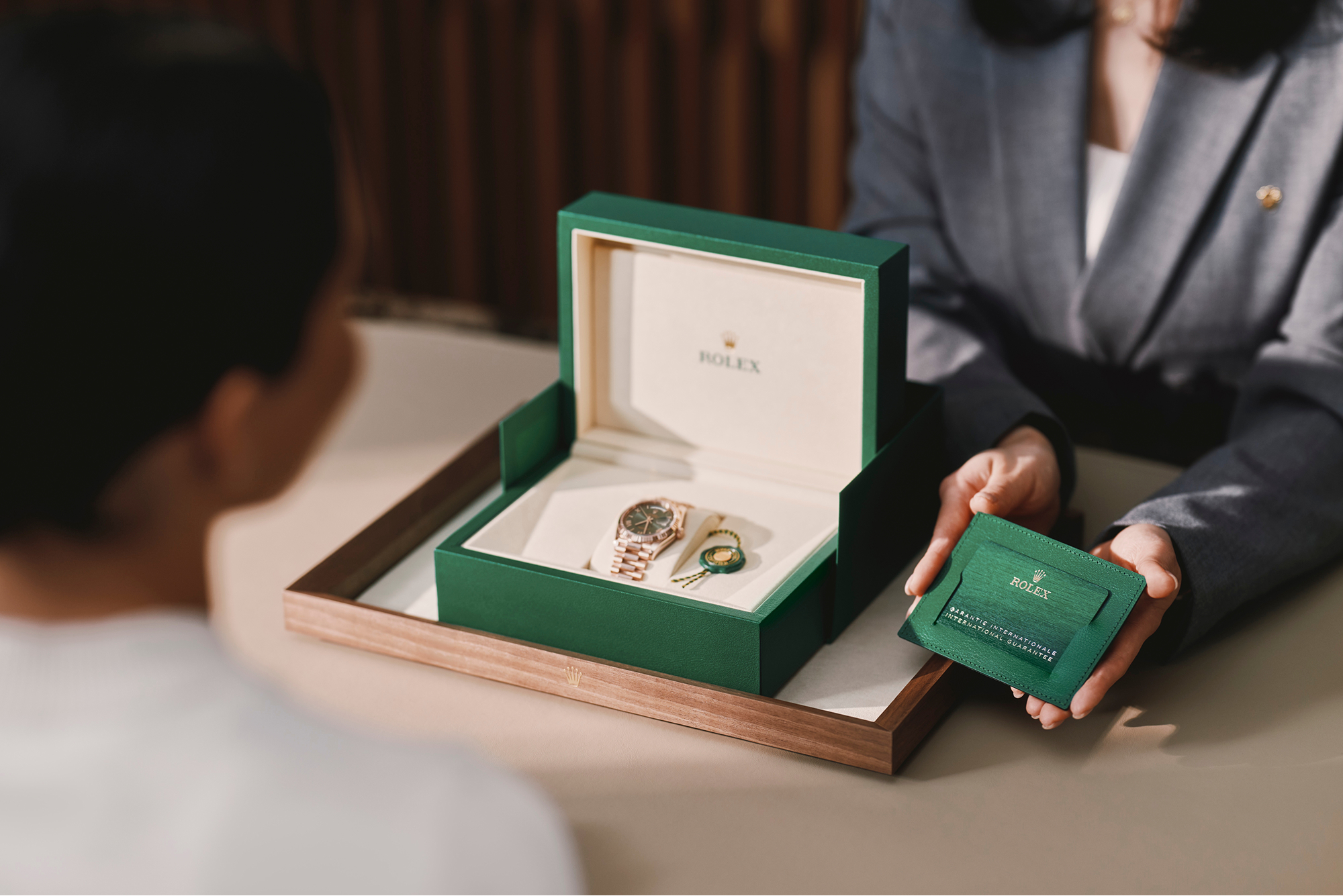 A showroom of a Rolex retailer