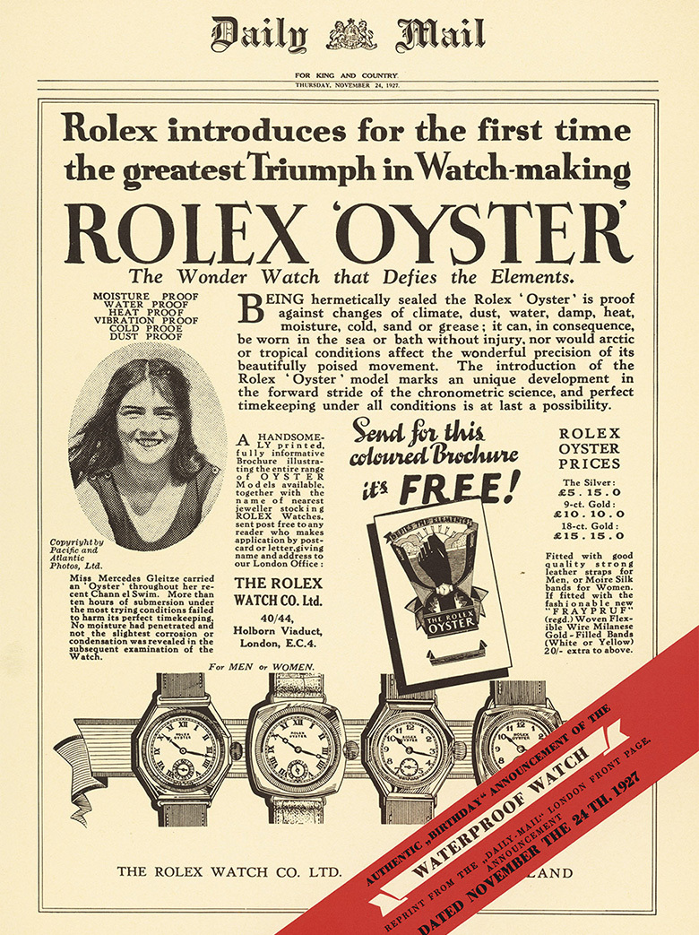 An old news paper mentioning Rolex