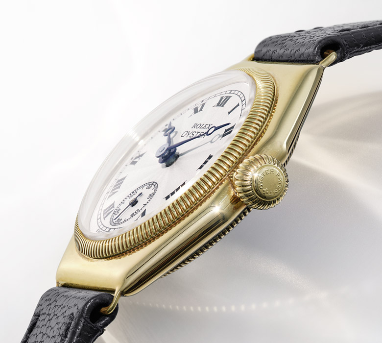 A close-up of a Rolex watchface