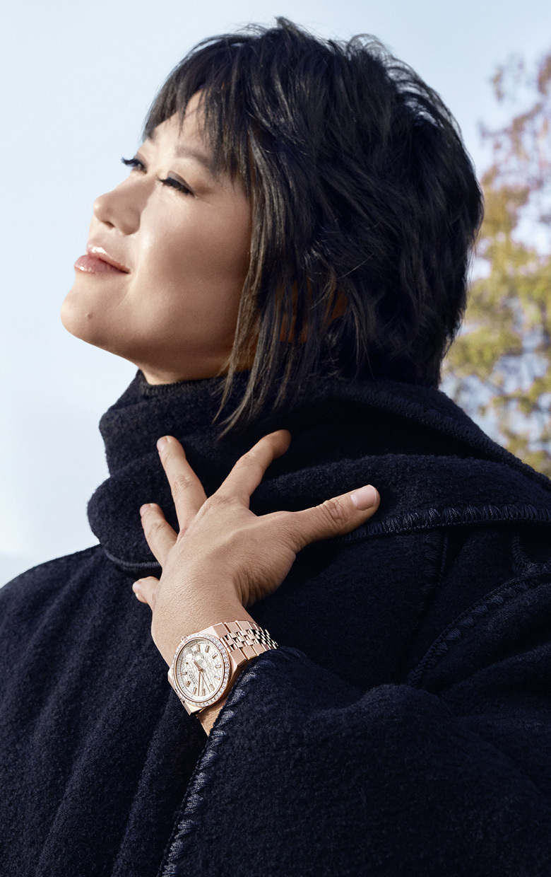 Yuja Wang wearing the new Rolex Land-Dweller watch